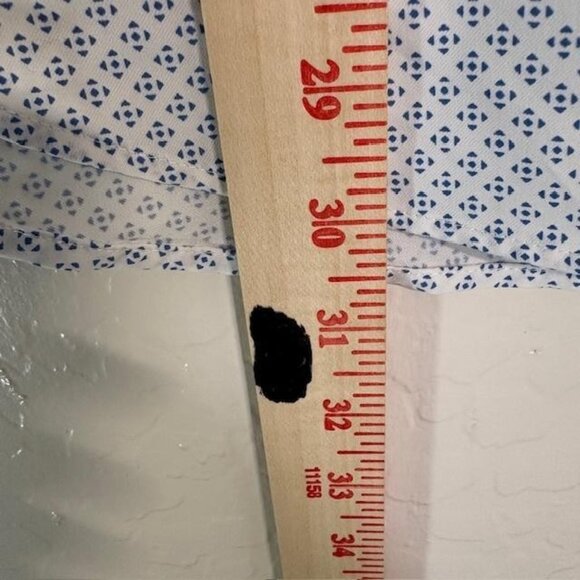 Bonobos Shirt Mens Medium Long White Blue Geometric Short Sleeve Standard Fit - Picture 7 of 7